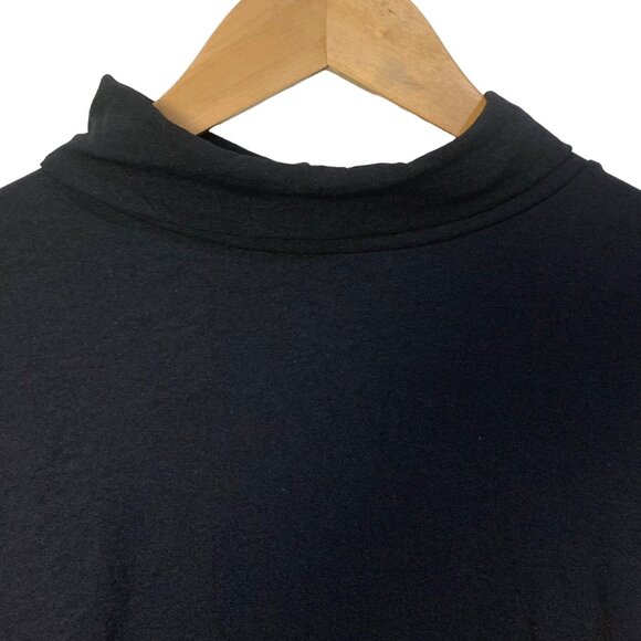 Cheer Fantastic Mock Turtleneck Midriff Zip Back Bodysuit 2XL Black Long Sleeve - Picture 3 of 10